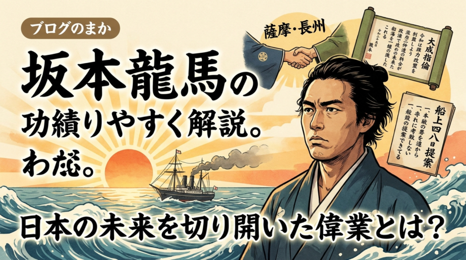 坂本龍馬の功績をわかりやすく解説。日本の未来を切り開いた偉業とは？