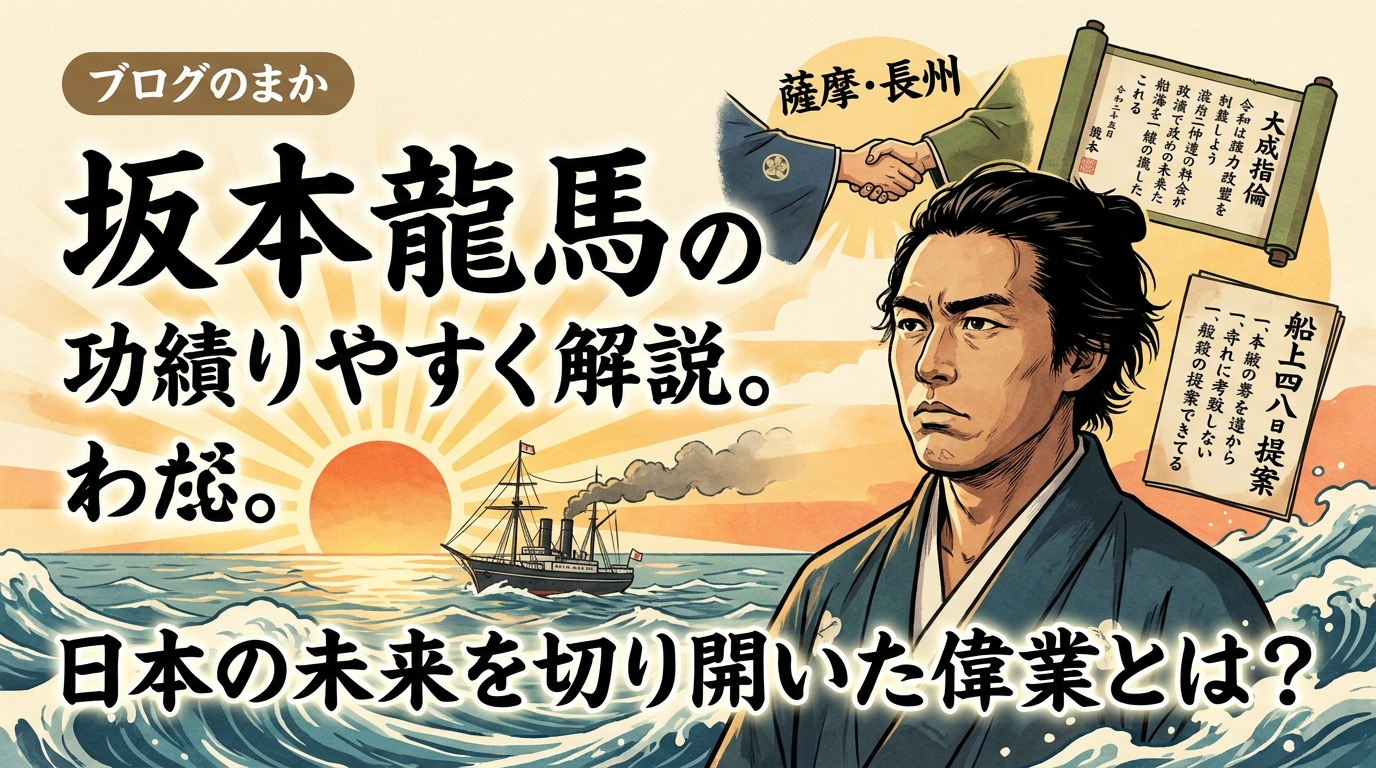 坂本龍馬の功績をわかりやすく解説。日本の未来を切り開いた偉業とは？
