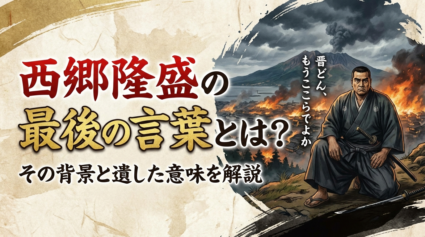 西郷隆盛の最後の言葉とは？その背景と遺した意味を解説